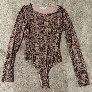 Good American Snake Print Bodysuit - Brown